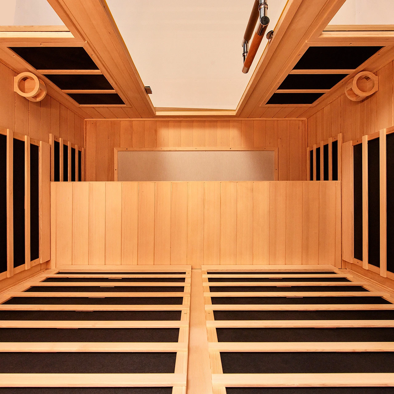 Inside the spacious Radiant Health Pause infrared sauna at NTouch