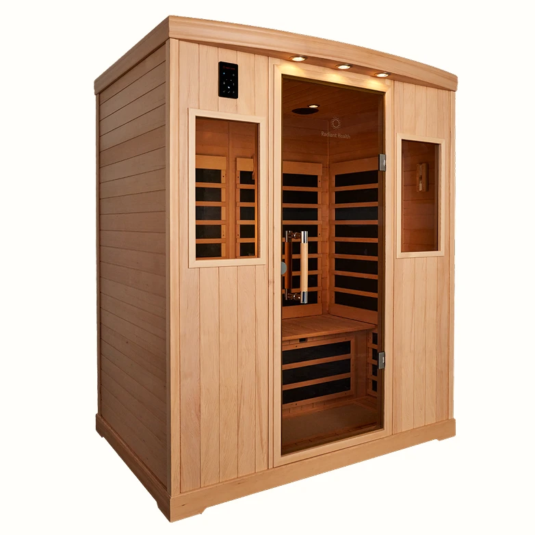 Angled exterior view of the Radiant Health Pause infrared sauna