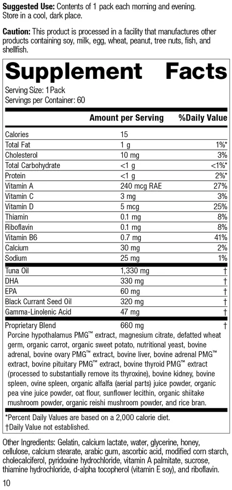 Daily Fundamentals - General Female Endocrine supplement facts label