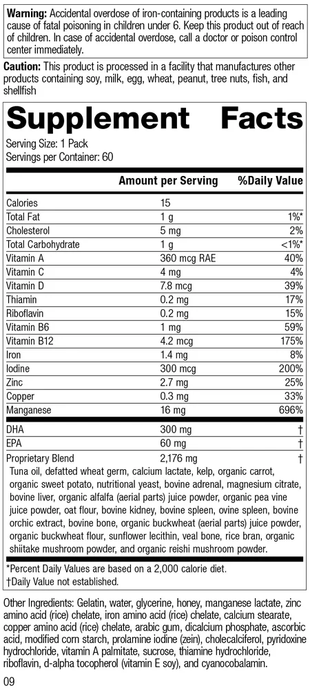 Daily Fundamentals - General Health supplement facts label