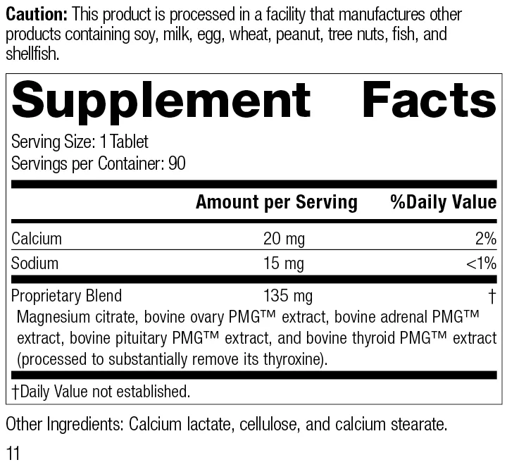Symplex® F supplement facts label
