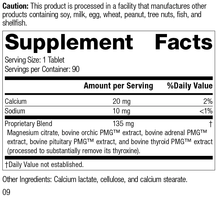 Symplex® M supplement facts label